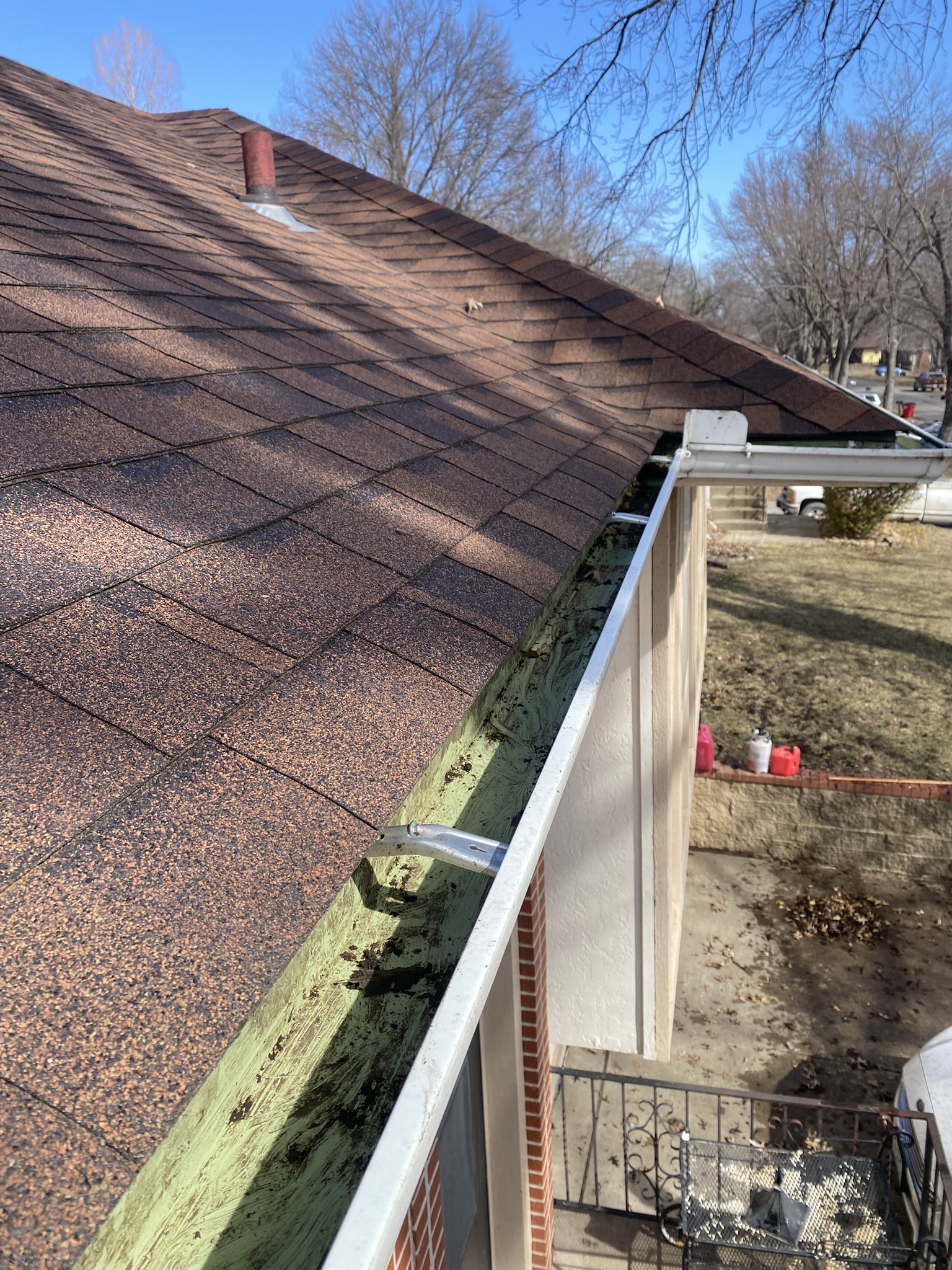 Gutters after cleaning