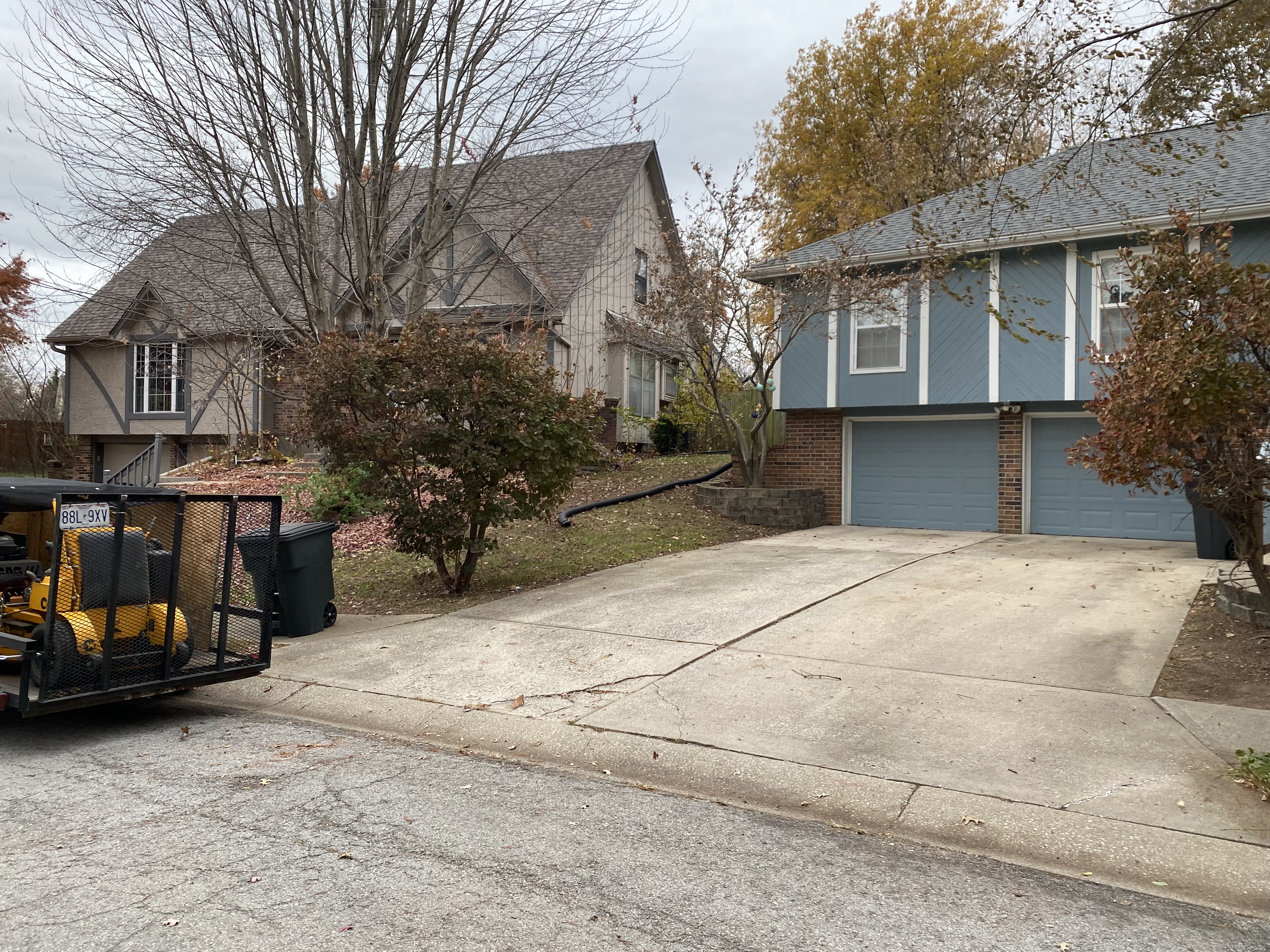 Driveway after leaf cleanup
