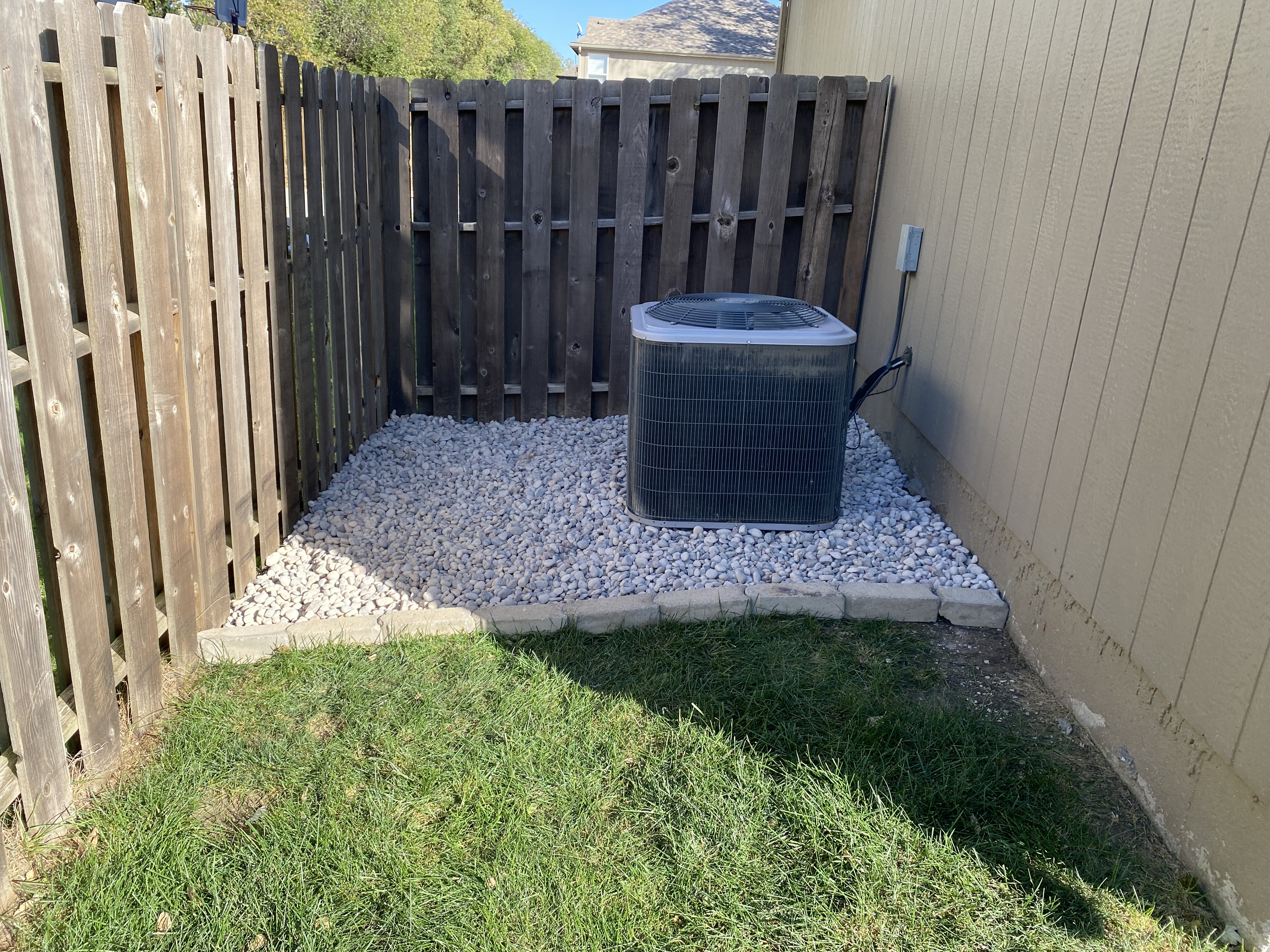 AC rock bed after cleanup