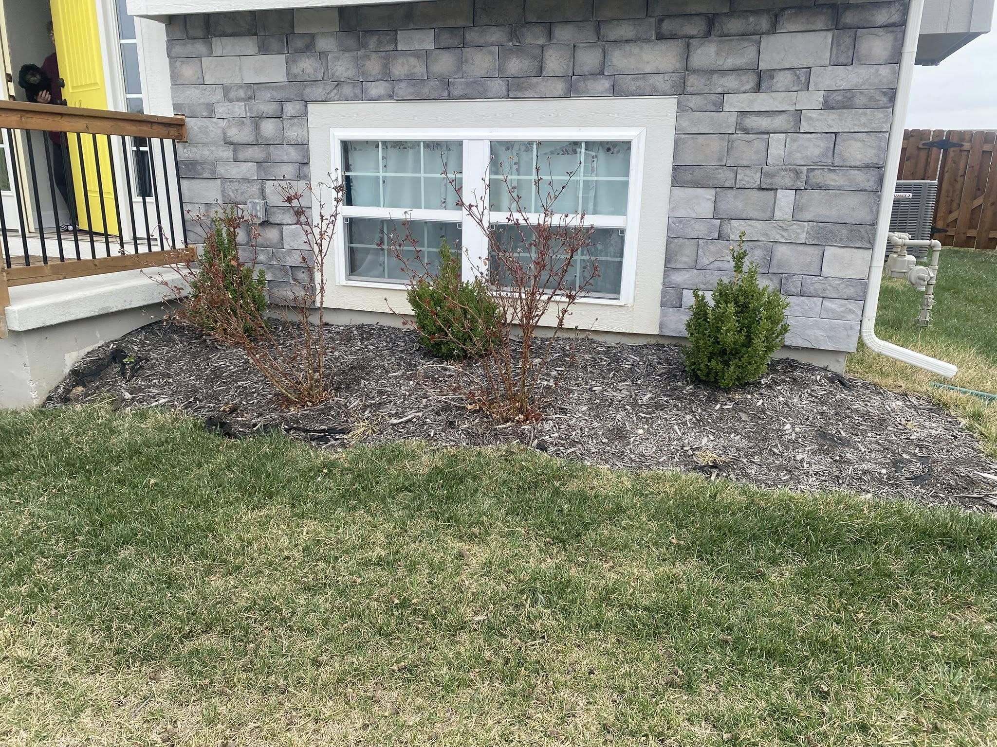 Front rock bed before