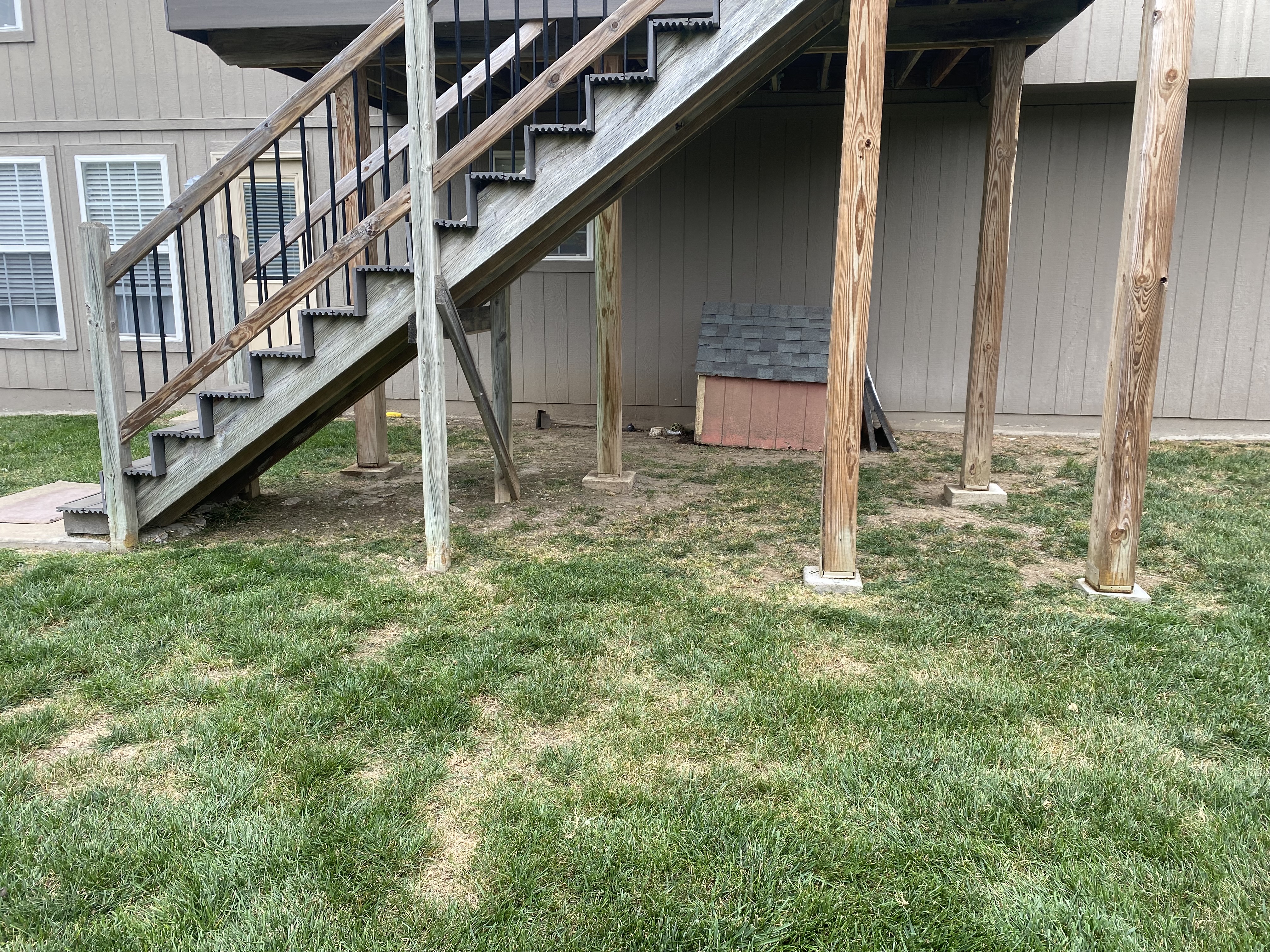 Under deck rock area before